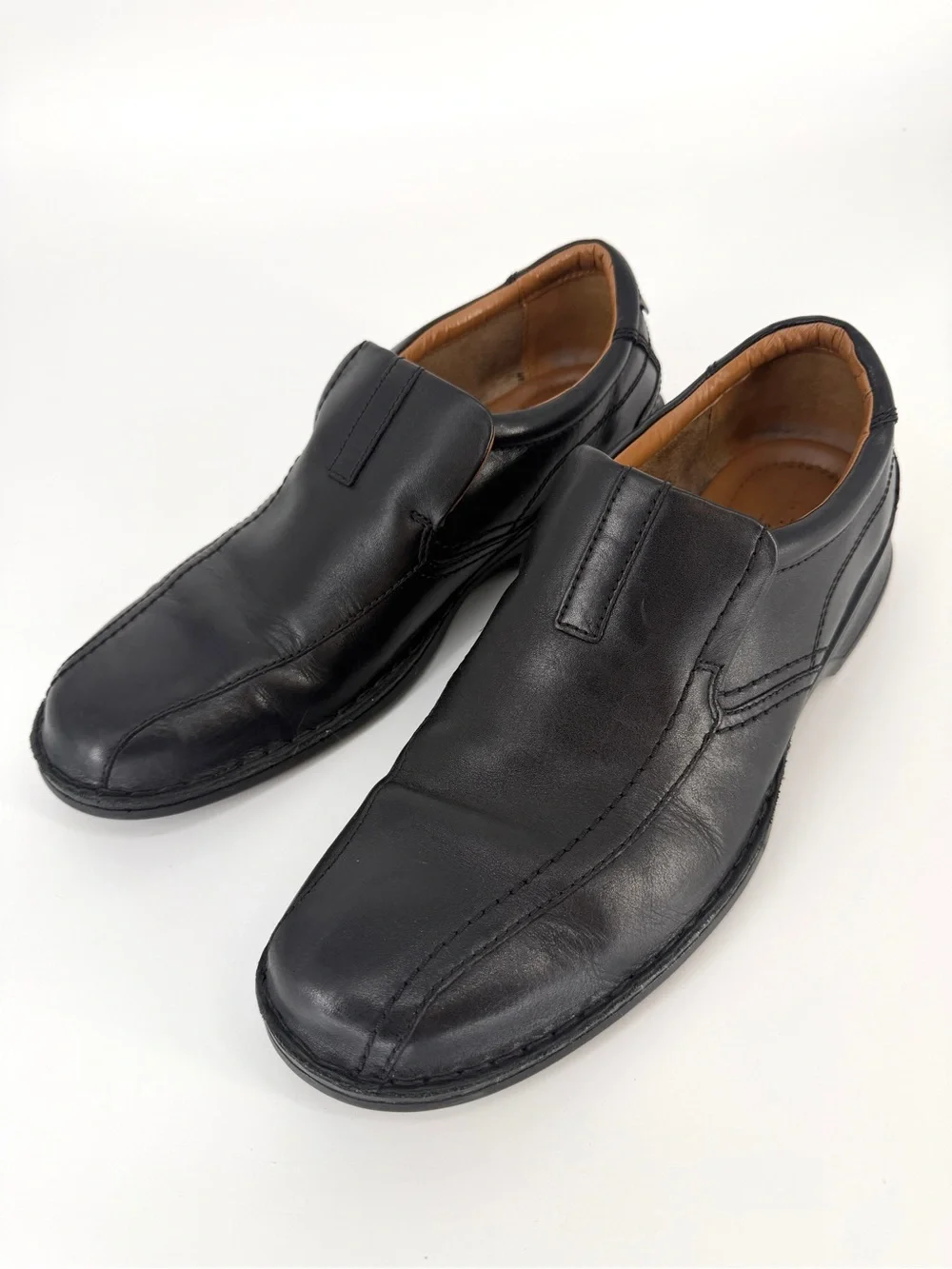 Clarks Escalade Step Leather Comfort Loafers 13 Airline Crew Business Casual
